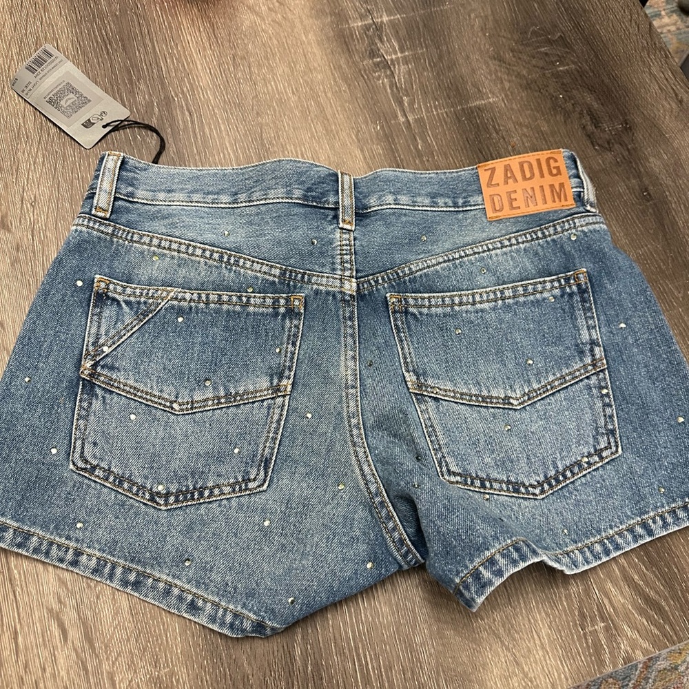 Sima Denim Diamanté Shorts